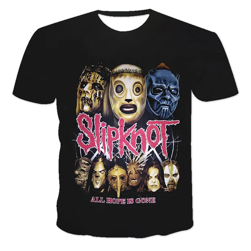 Fashion Herren Rock Band 3D T-Shirt Rundhals Unisex Sommer Streetwear