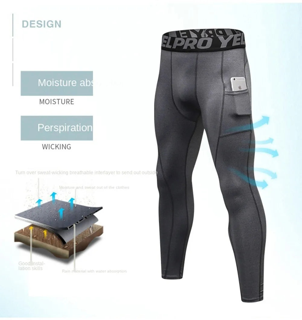 Herren Leggings Sporthose Jogginghose Trainingshose Lauf Hose Kompressionshose