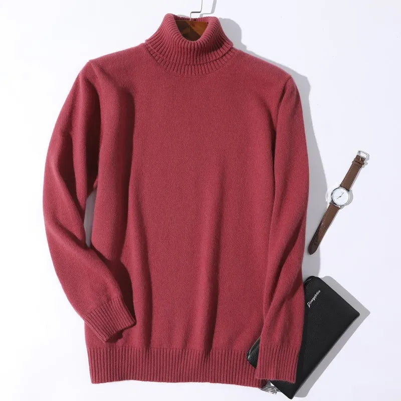 Herren Rollkragen Pullover Sweatshirt Langarm Pulli Sweater Shirt 100% Kaschmir