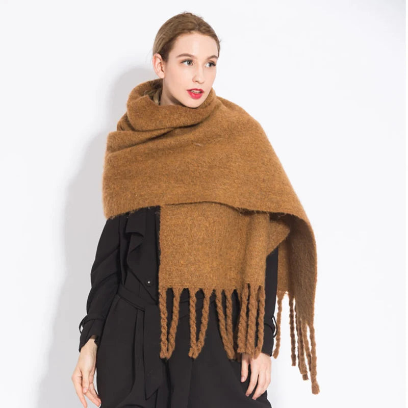 Damen Winterschal Viskose Stola Schlauchschal Halstuch Strickschal Loop Schal