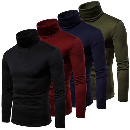 Herren Rollkragen Pullover Sweatshirt Pulli Zipper Sweater Shirt Langarmshirt