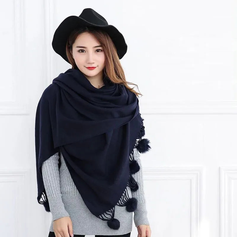 Damen Schal Winterschal Stola Schlauchschal Halstuch Wollschal Strickschal Loop