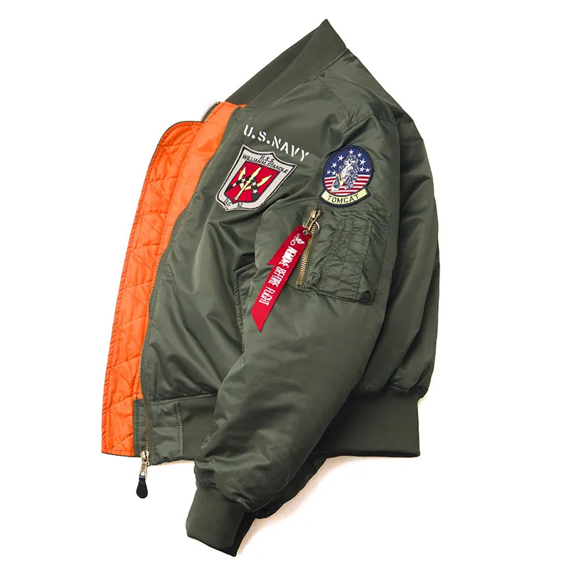 MA-1 Bomber Jacke Fliegerjacke Baseball Pilotenjacke Baseballjacke Top Gun