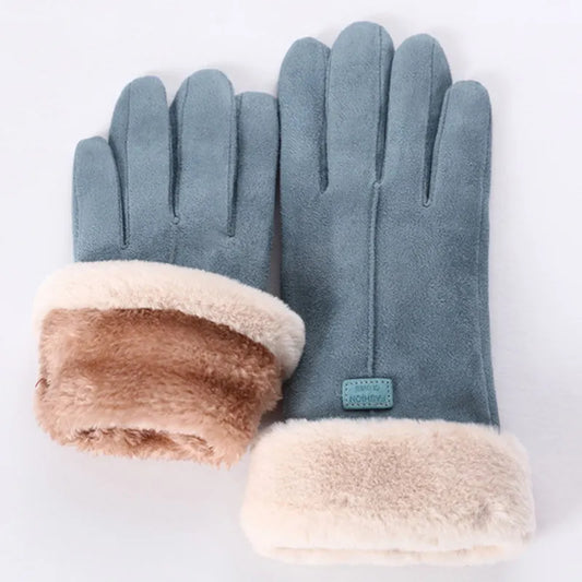 Kuschelige Damen Handschuhe Herbst Winter Damenhandschuhe Fäustlinge Touchscreen