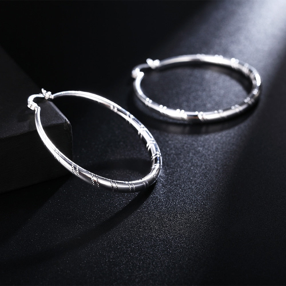1 Paar Creolen aus 925 Sterling Silber Ohrringe Zirkonia Ohrstecker NEU
