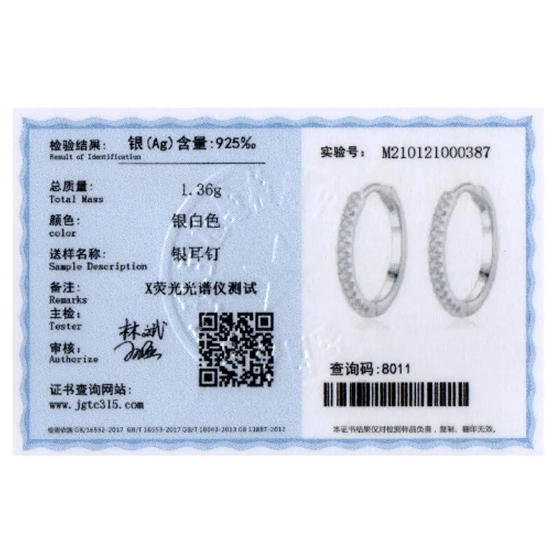 1 Paar Creolen aus 925 Sterling Silber Ohrringe Zirkonia Ohrstecker NEU