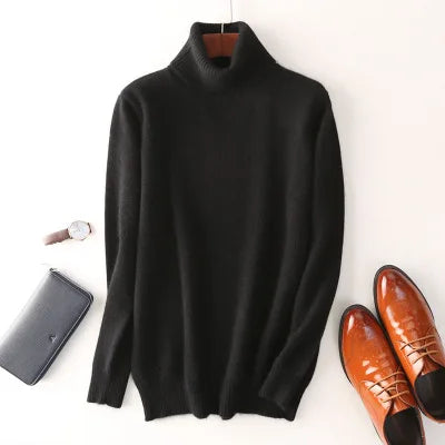 Herren Rollkragen Pullover Sweatshirt Langarm Pulli Sweater Shirt 100% Kaschmir