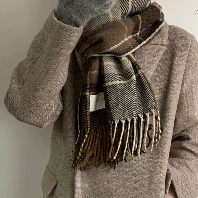 Damen Schal Winterschal Stola Schlauchschal Halstuch Wollschal Strickschal Loop