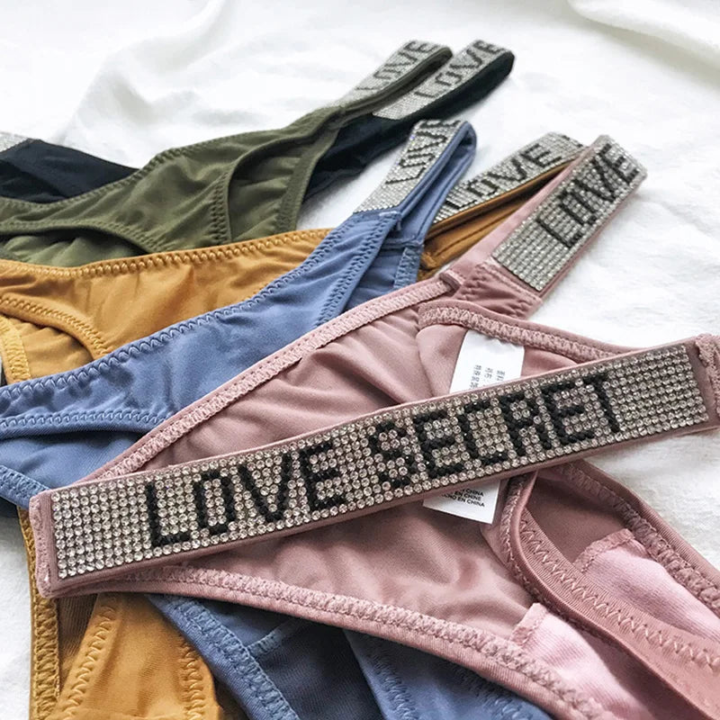 Frauen Tanga String Höschen Sexy Strass Schlüpfer Slip Dessous Unterwäsche