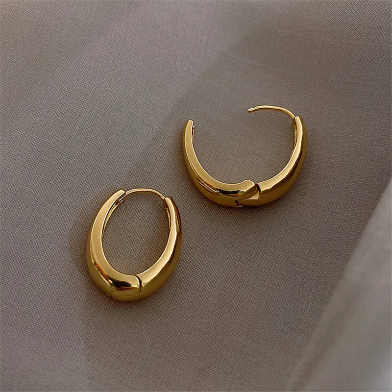 1 Paar Creolen Vergoldet Gold Ohrringe Zirkonia Statement Ohrstecker NEU