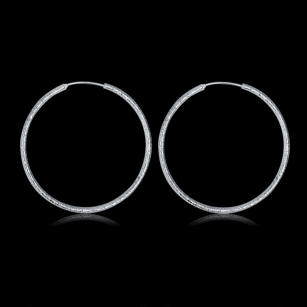1 Paar Creolen aus 925 Sterling Silber Ohrringe Zirkonia Ohrstecker NEU