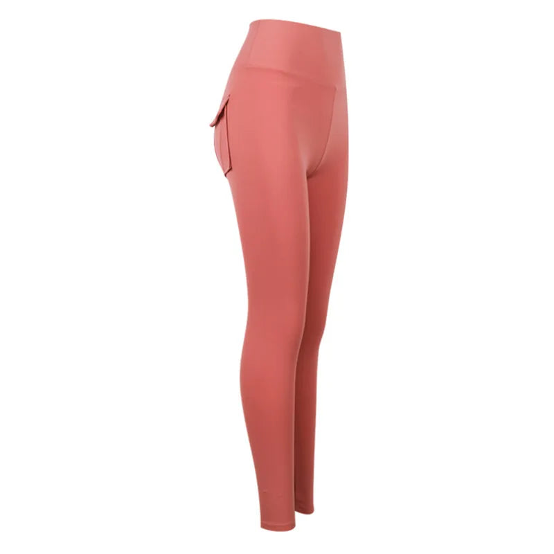 Damen Leggings Push Up Stretch Leggins Yoga Fitness Hose m Tasche Sexy Gym Wear