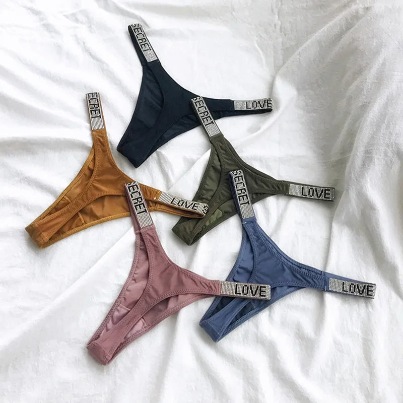 Frauen Tanga String Höschen Sexy Strass Schlüpfer Slip Dessous Unterwäsche