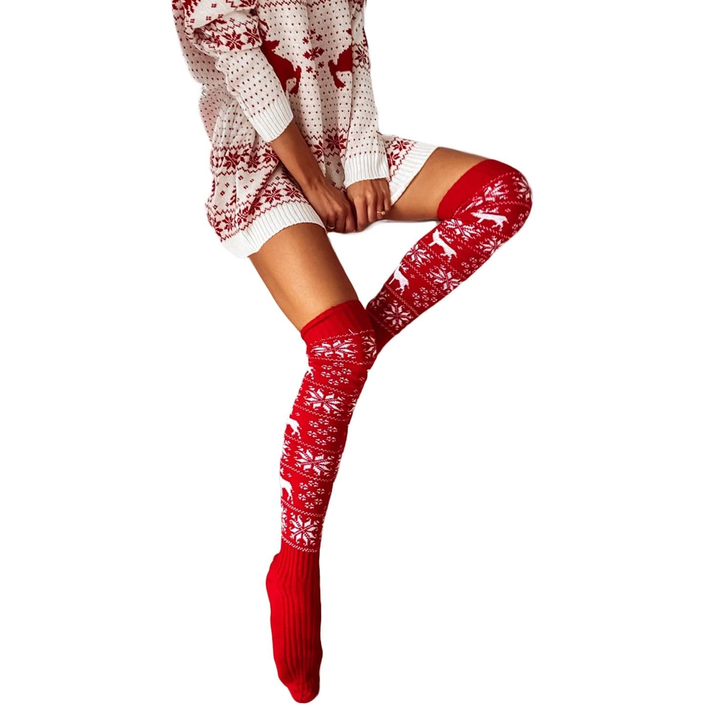Weihnacht Stulpen Beinwärmer Beinstulpen Beinlinge Häkeln Strümpfe Overknees