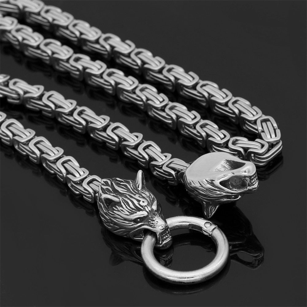 Thors Hammer Mjölnir Edelstahl Halskette Königskette schwarz schwarz Wikingerschmuck