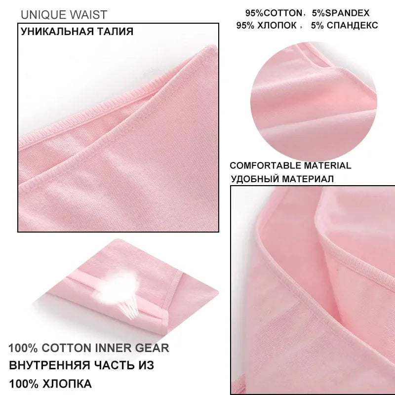 4Stk Frauen Baumwolle Tanga Höschen Sexy Schlüpfer Slip Dessous Unterwäsche
