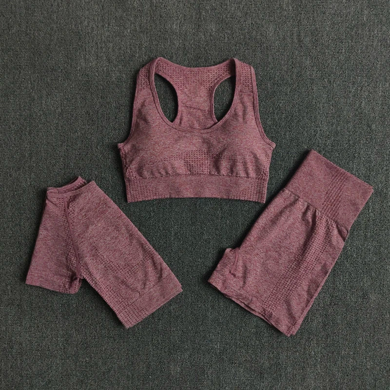 5 Stk Damen Leggings Push Up Stretch Leggins Yoga Fitness Hose Sport BH Set Top