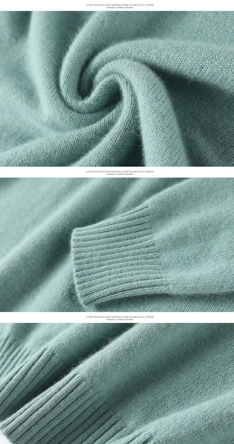 Herren Rollkragen Pullover Sweatshirt Langarm Pulli Sweater Shirt 100% Kaschmir