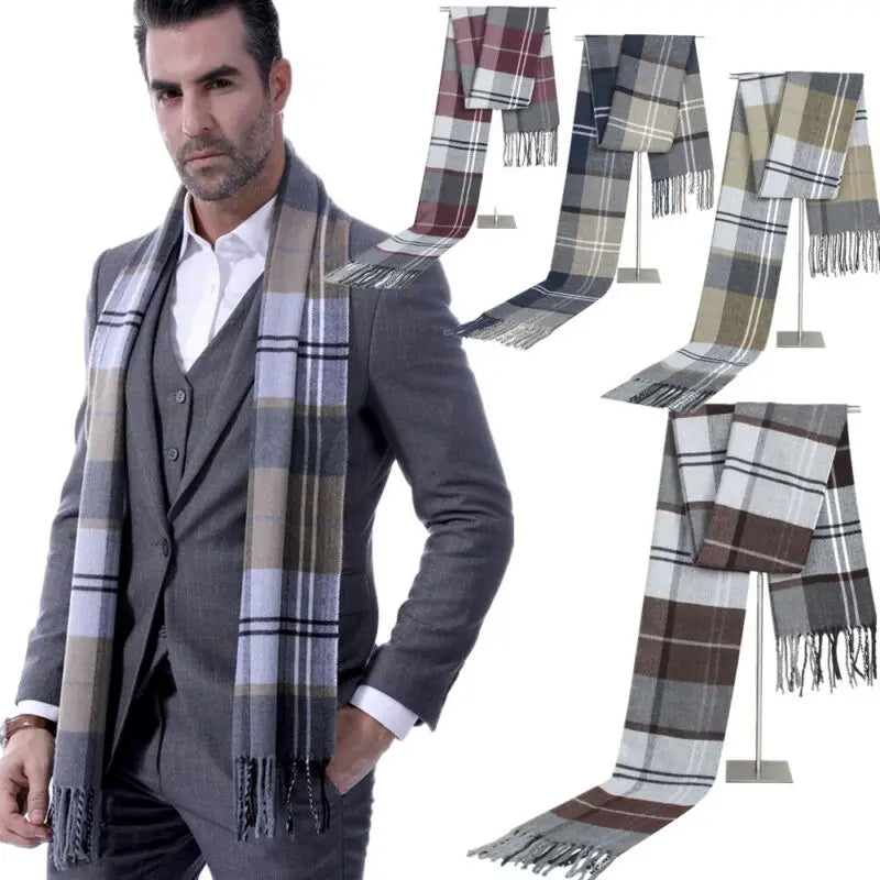 Herren Schal Winterschal Stola Schlauchschal Halstuch Wollschal Strickschal Loop