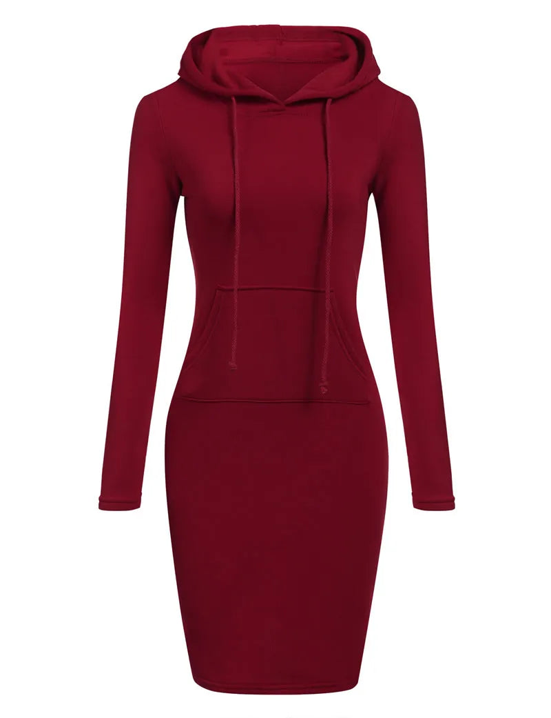 Kapuzenpullover Sweatshirt Pulloverkleid Hoodie Pulli Tunika Damen Sportkleid
