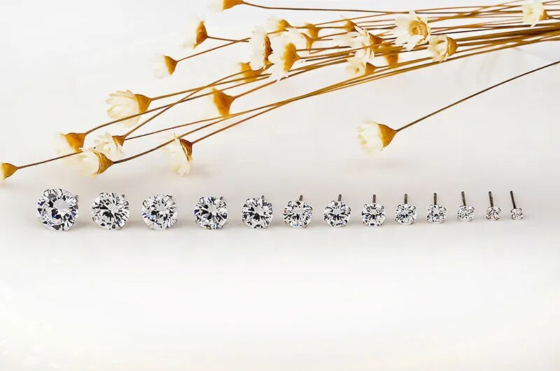 1 Paar Ohrstecker aus 925 sterling Silber Ohrringe Ohrschmuck Zirkonia Creolen