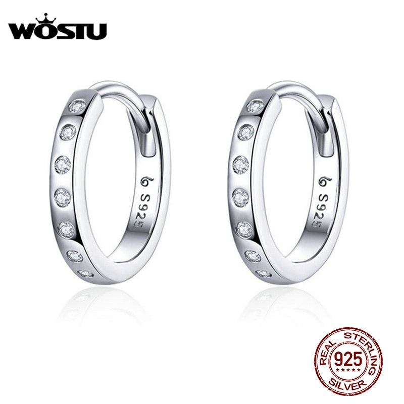 1 Paar Creolen aus 925 Sterling Silber Ohrringe Zirkonia Ohrstecker NEU