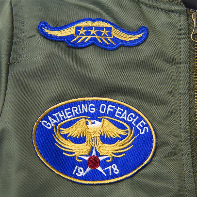 Jungen Mädchen Kinder US Army Ma-1 Bomber Jacke Fliegerjacke Pilotenjacke
