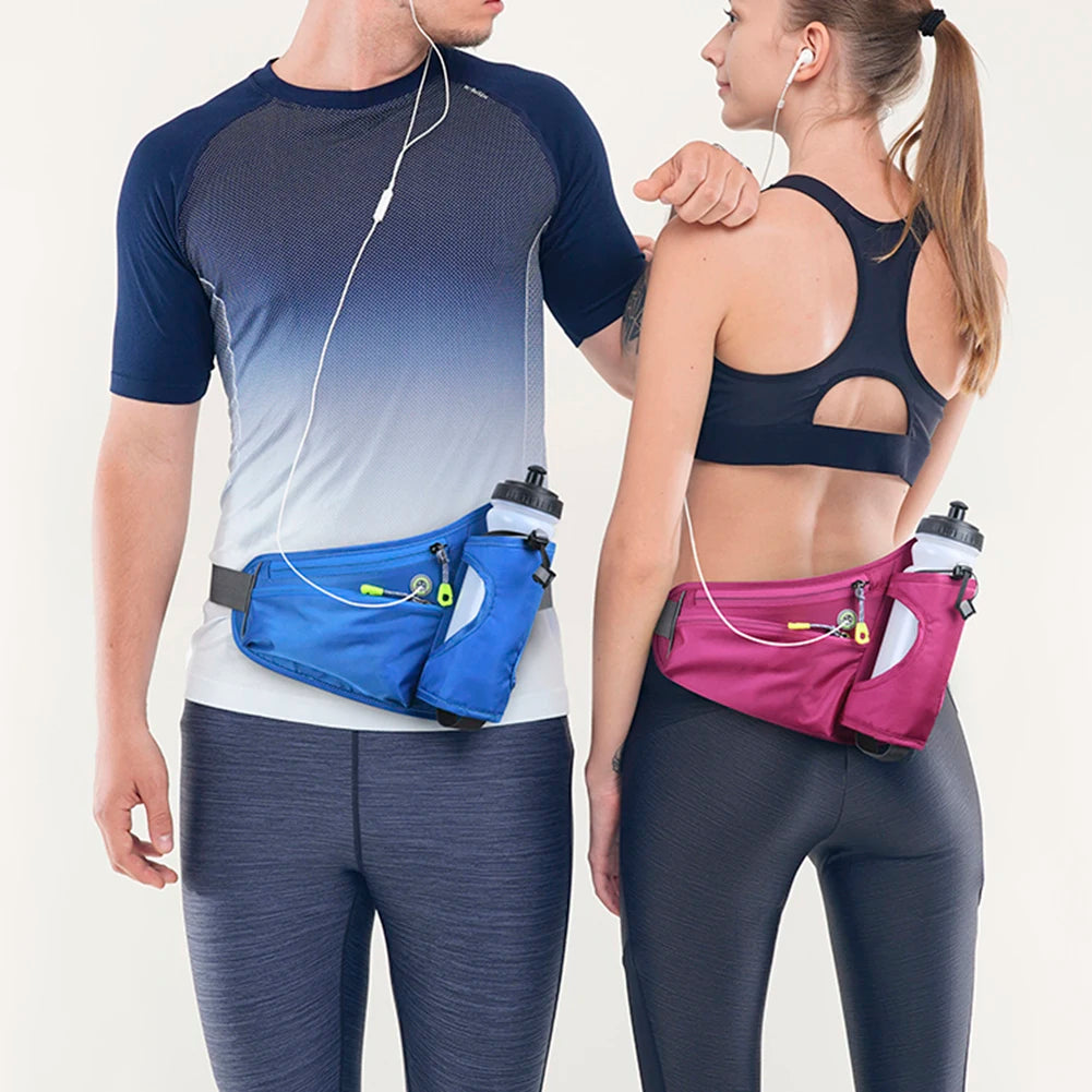 Laufen Gürtel mit Wasserflasche Bauchtasche Reißverschlusstaschen Tasche Joggen