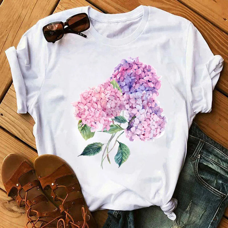 Damen Sommer Top Fahrrad T-Shirt Rundhals Streetwear lockeres Damentop Mädchen