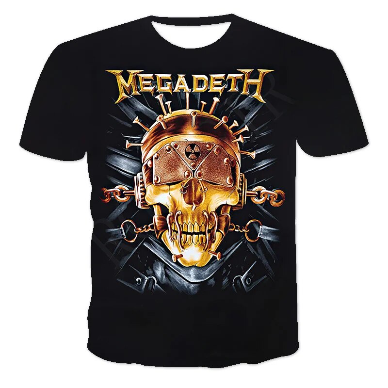 Fashion Herren Rock Band 3D T-Shirt Rundhals Unisex Sommer Streetwear