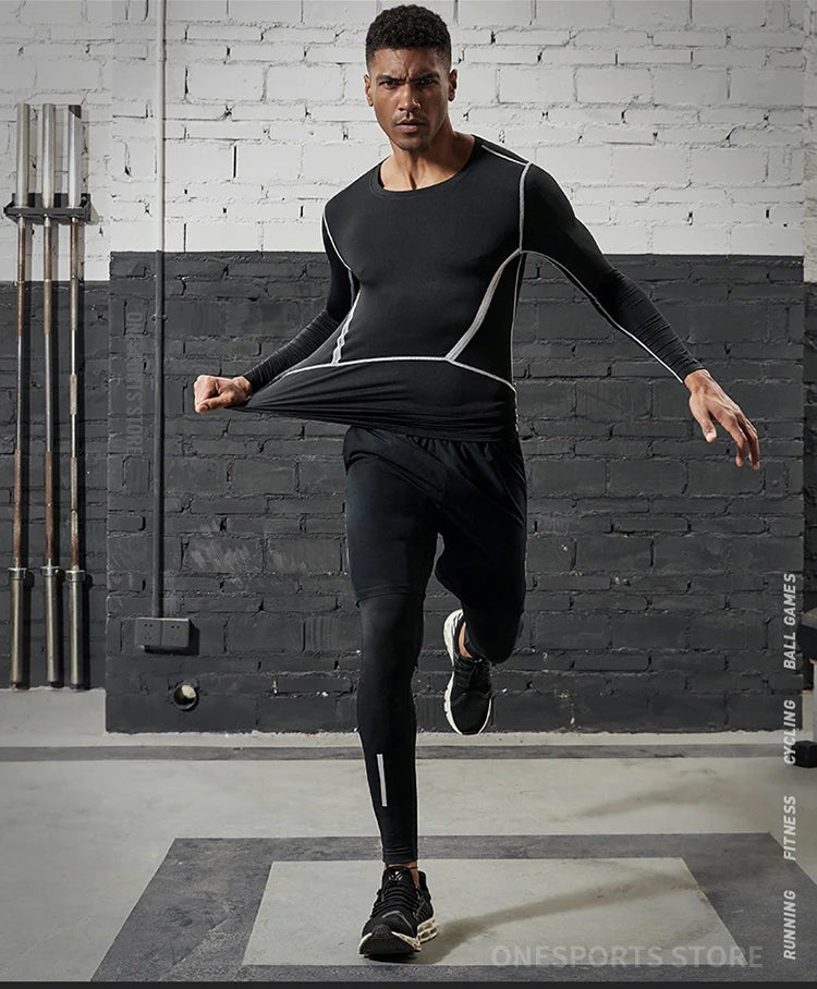 Herren Leggings Sporthose Jogginghose Trainingshose Lauf Hose Kompressionshose