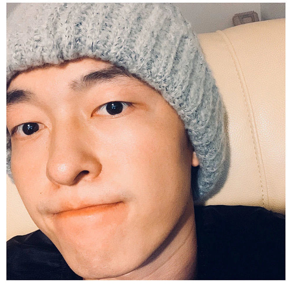 Winter Gestrickte frauen Hüte Schloss Temperatur Warme Unisex Caps Haut-freundliche Weiche Großen Kopf Woolen Beanie Kleidung Zubehör