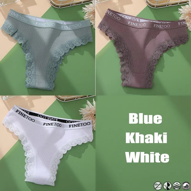 3Stk Frauen Spitze Tanga Höschen Sexy Schlüpfer Slip Dessous Unterwäsche