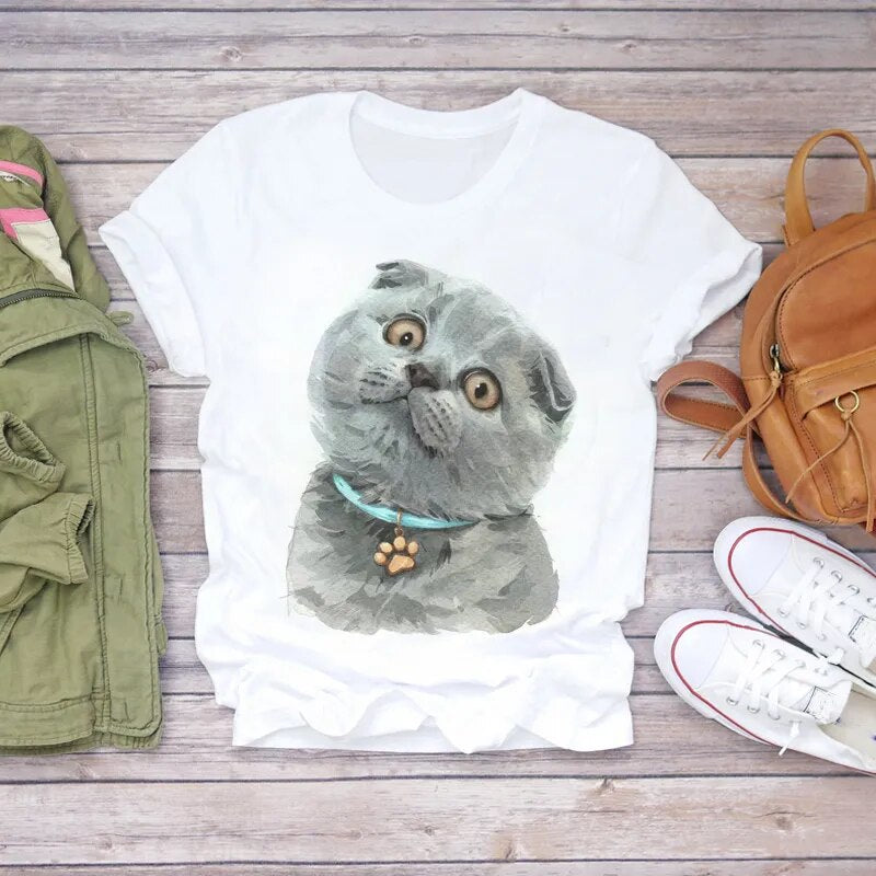 Damen Sommer Top 3D Nutella T-Shirt Rundhals Streetwear lockeres Damentop