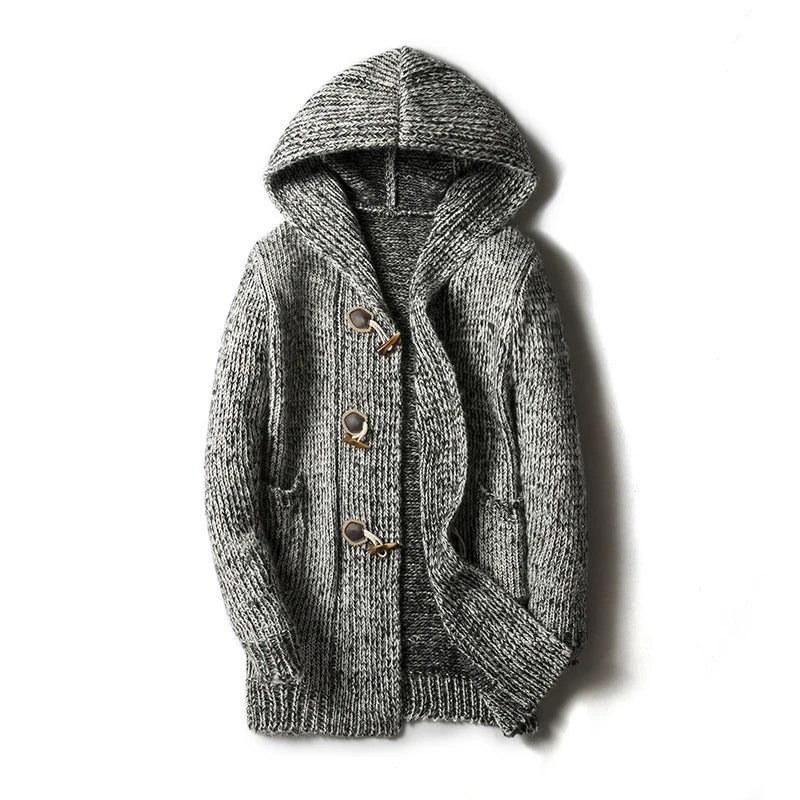 Herren Herbst Jacke Übergangsjacke Sweatjacke Sweater Strickjacke mit Zopfmuster