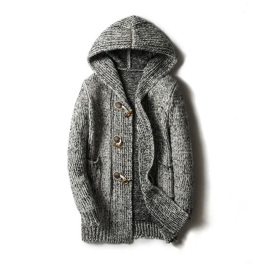 Herren Herbst Jacke Übergangsjacke Sweatjacke Sweater Strickjacke mit Zopfmuster