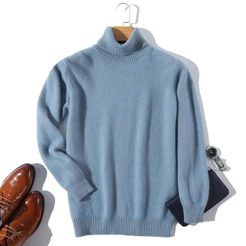 Herren Rollkragen Pullover Sweatshirt Langarm Pulli Sweater Shirt 100% Kaschmir