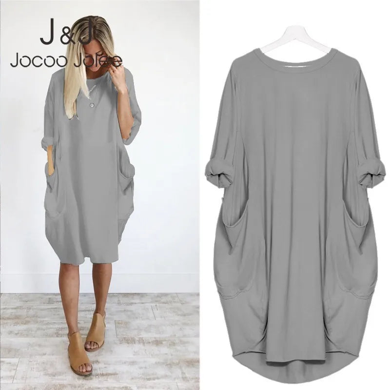 Frauen Maxikleid Pullikleid Sportkleid Kleid Sweatshirt Longtops Pulli Tunika