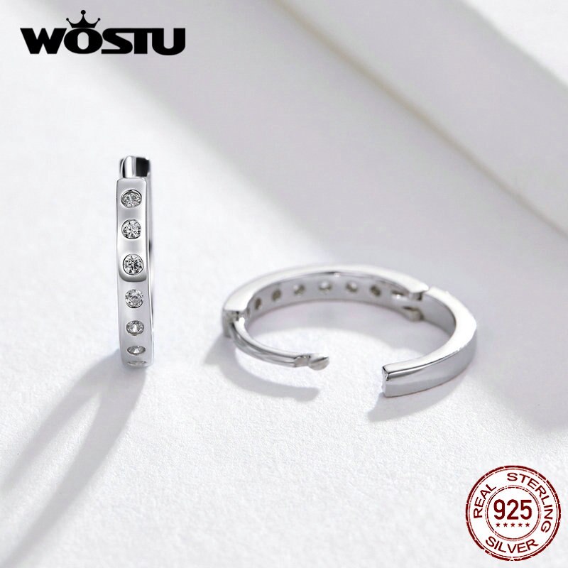 1 Paar Creolen aus 925 Sterling Silber Ohrringe Zirkonia Ohrstecker NEU