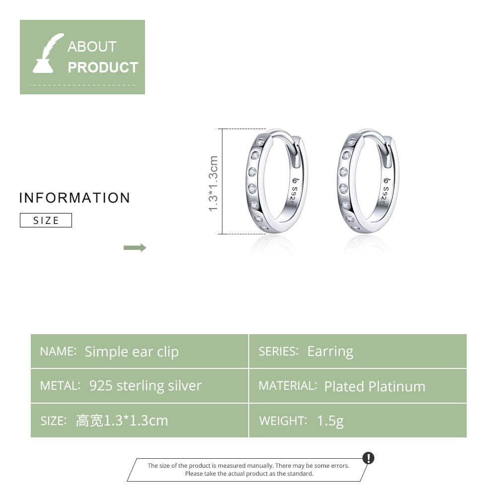 1 Paar Creolen aus 925 Sterling Silber Ohrringe Zirkonia Ohrstecker NEU