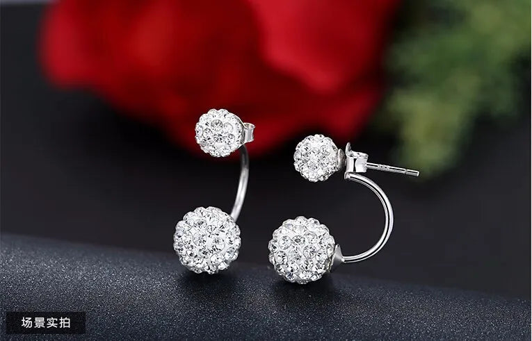 1 Paar Ohrstecker aus 925 sterling Silber Ohrringe Ohrschmuck Zirkonia Creolen