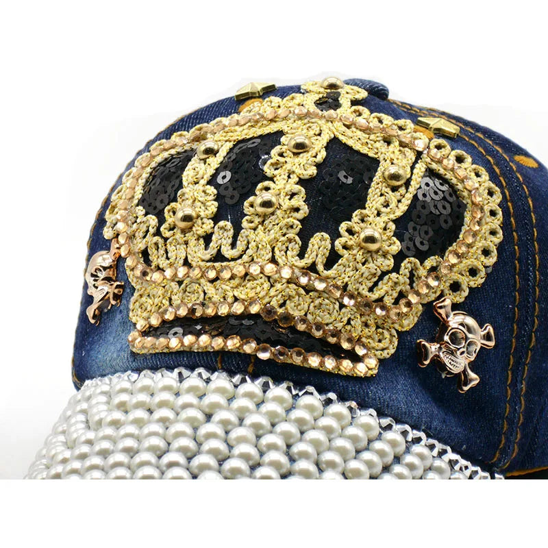 Jeans Cappy Denim Look Fashion Basecap Cap Kappe  gebogen Damen Baseball Cap