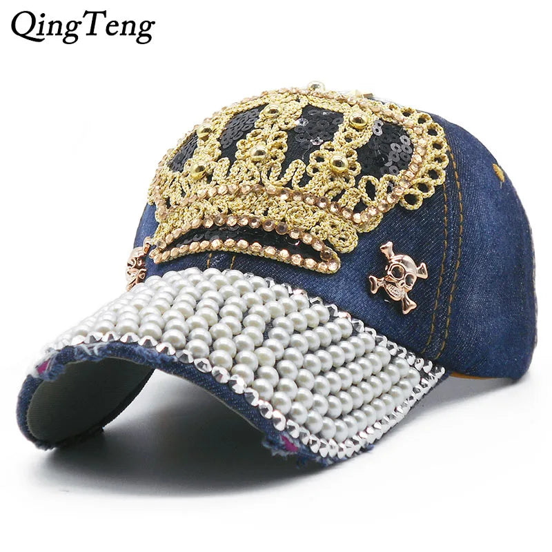 Jeans Cappy Denim Look Fashion Basecap Cap Kappe  gebogen Damen Baseball Cap