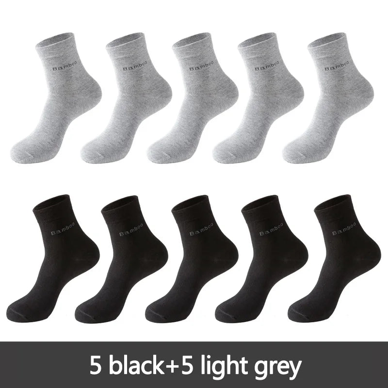 10 Paar Herren Business Socken aus Bambusfaser Atmungsaktives Größe 38-45
