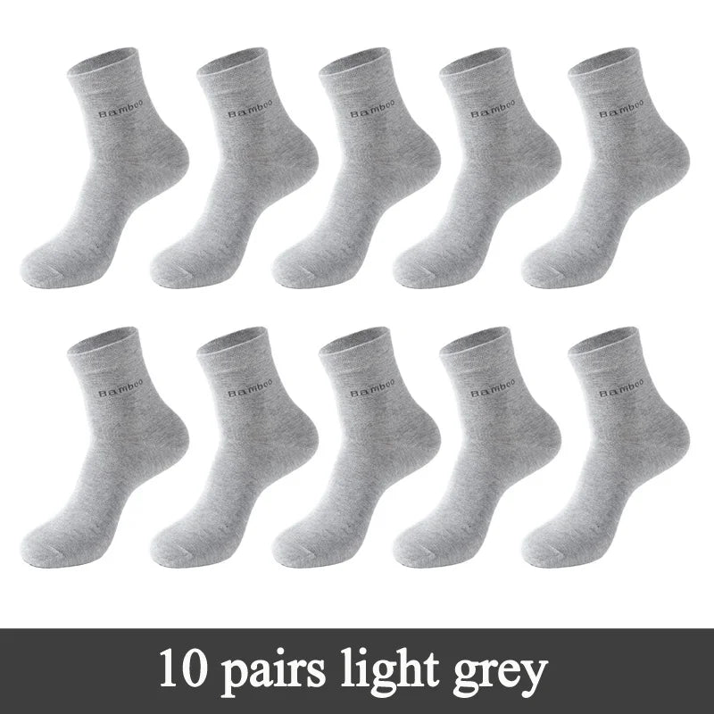 10 Paar Herren Business Socken aus Bambusfaser Atmungsaktives Größe 38-45