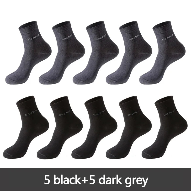 10 Paar Herren Business Socken aus Bambusfaser Atmungsaktives Größe 38-45