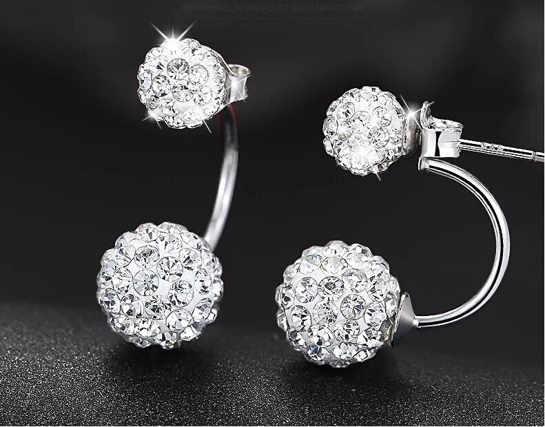1 Paar Ohrstecker aus 925 sterling Silber Ohrringe Ohrschmuck Zirkonia Creolen