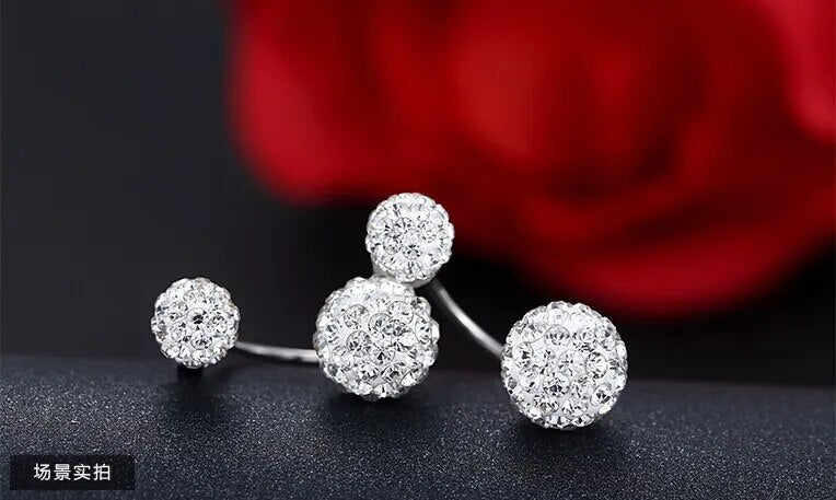 1 Paar Ohrstecker aus 925 sterling Silber Ohrringe Ohrschmuck Zirkonia Creolen