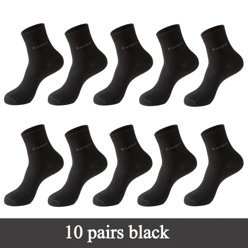 10 Paar Herren Business Socken aus Bambusfaser Atmungsaktives Größe 38-45