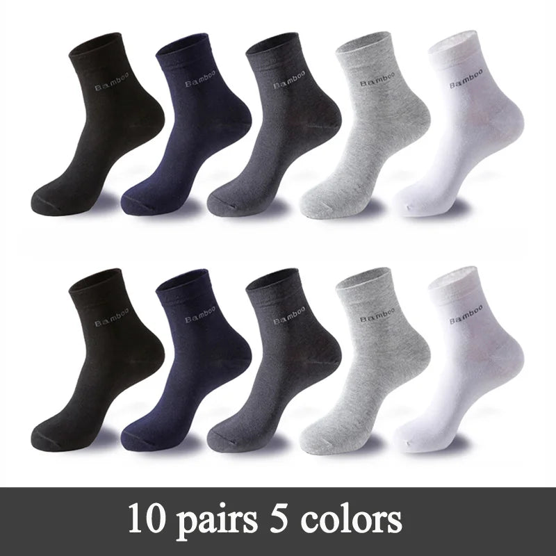 10 Paar Herren Business Socken aus Bambusfaser Atmungsaktives Größe 38-45